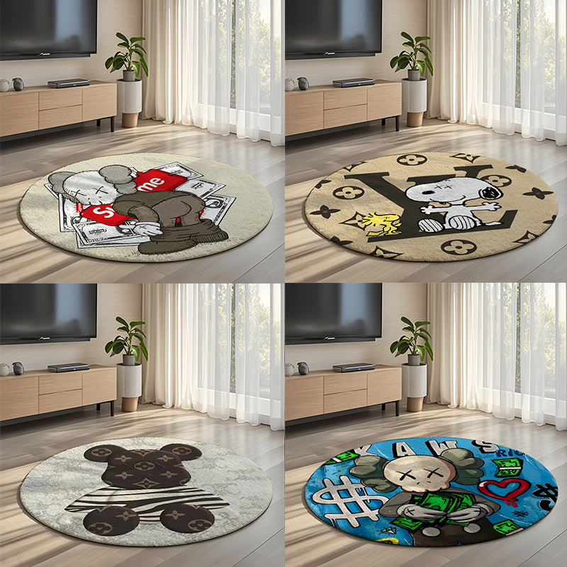 Bedroom Mat ラグ 円形 短毛 707-1-13-1