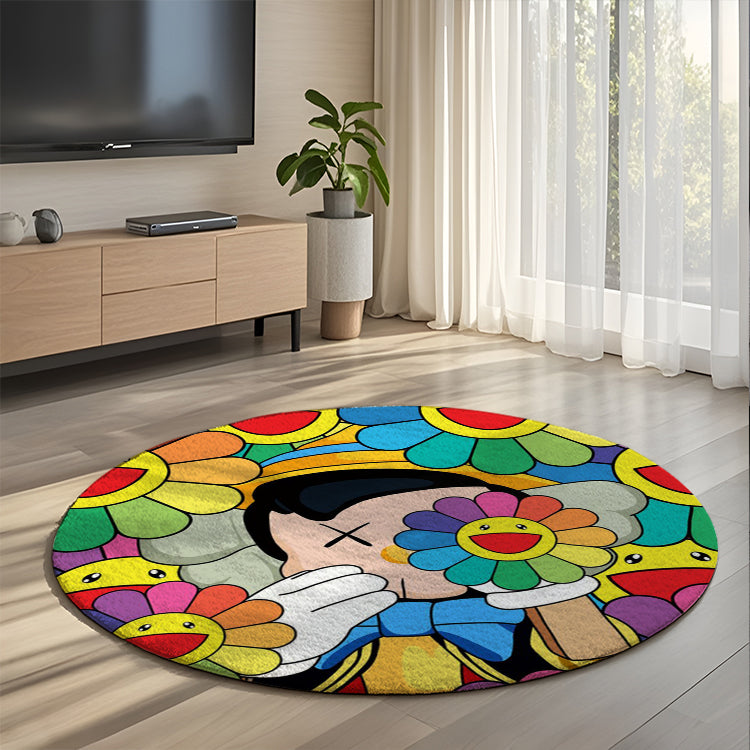 Bedroom Mat ラグ 円形 短毛 707-1-13-1