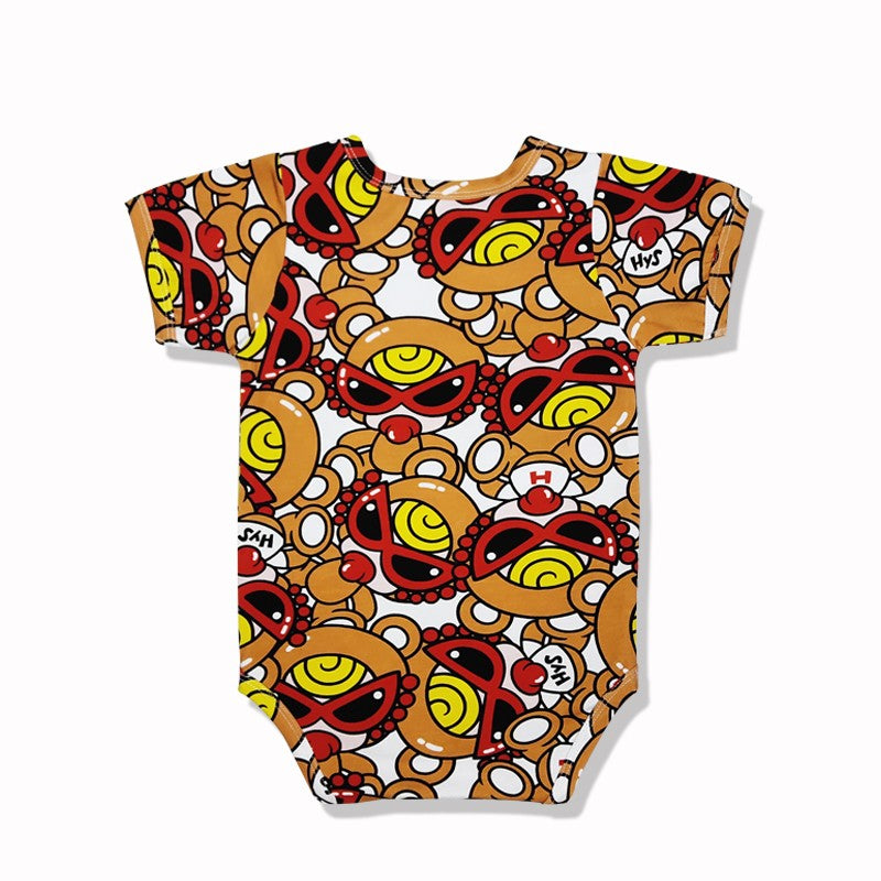 Ladyshome スタイ1枚&ロンパース セット 3色展開 (60cm-90cm) 04104